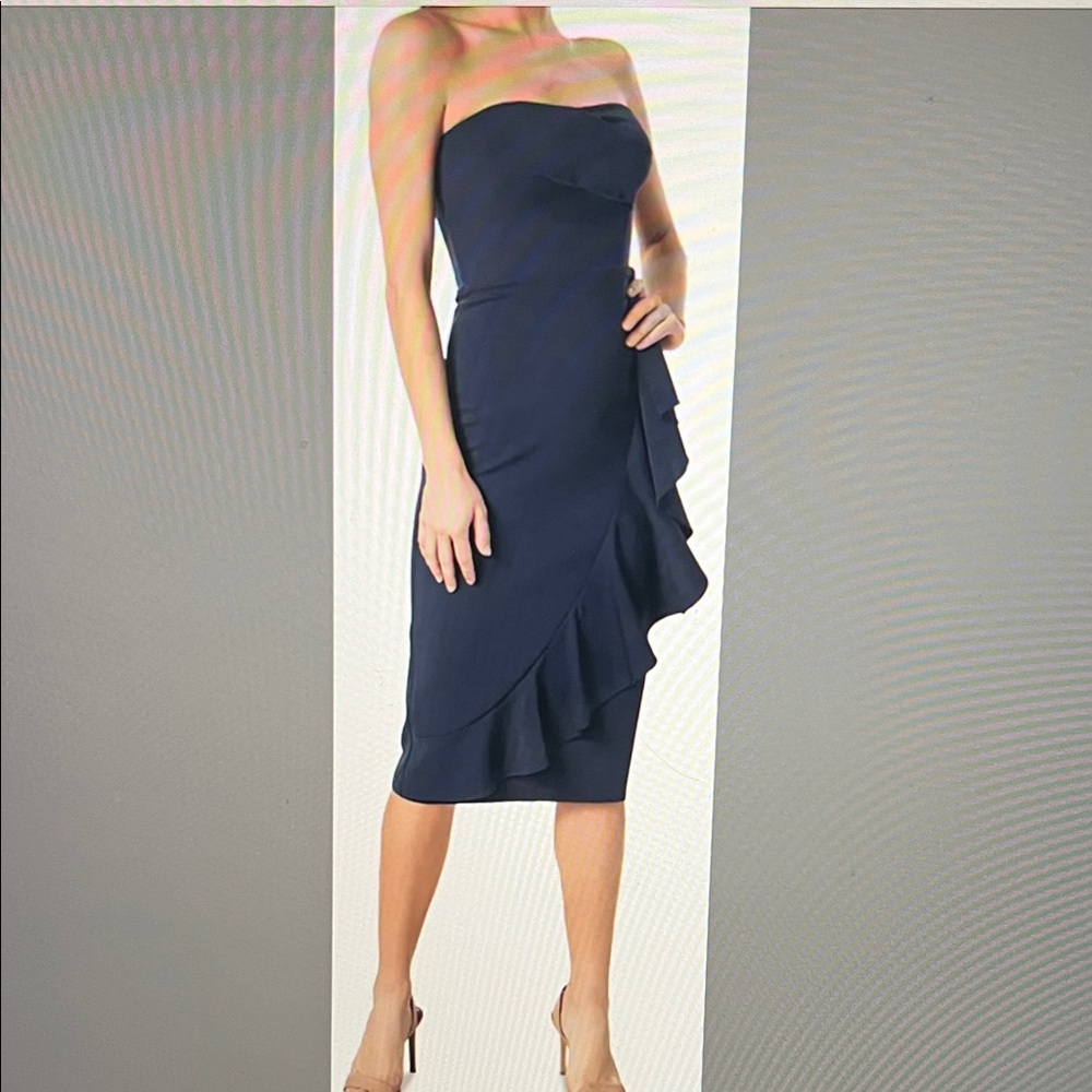 Dress the Population Strapless Navy Dress